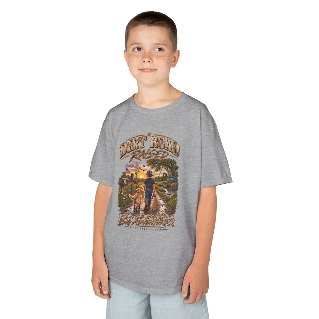 Dirt Road Raised – Male Kids Graphic Tee  | Broken Road Apparel Co.