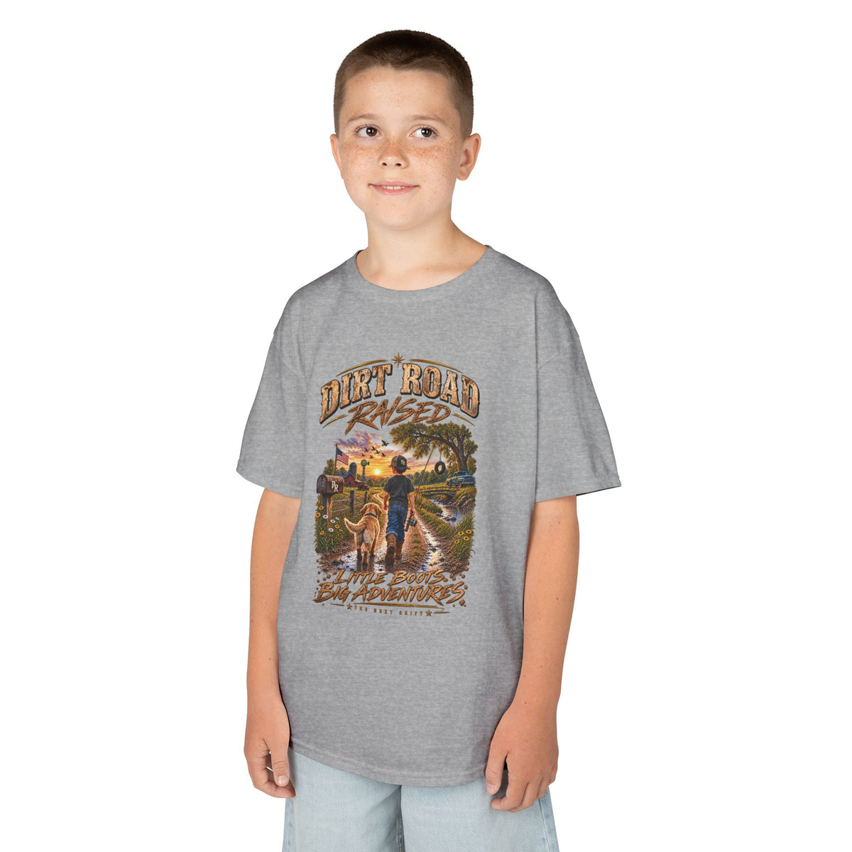 Dirt Road Raised – Male Kids Graphic Tee  | Broken Road Apparel Co.