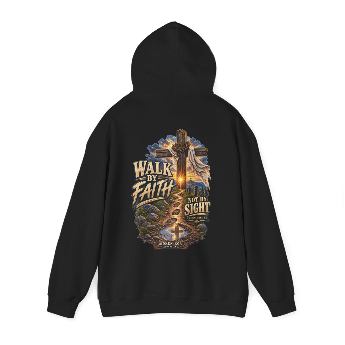 Walk By Faith™ - The Narrow Road Collection | Heavy Blend Hoodie | Broken Road Apparel Co.