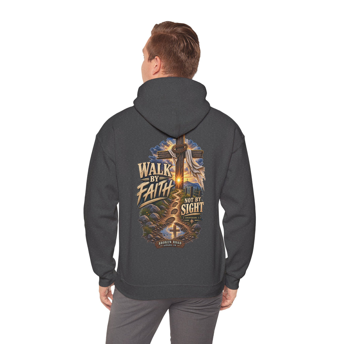 Walk By Faith™ - The Narrow Road Collection | Heavy Blend Hoodie | Broken Road Apparel Co.
