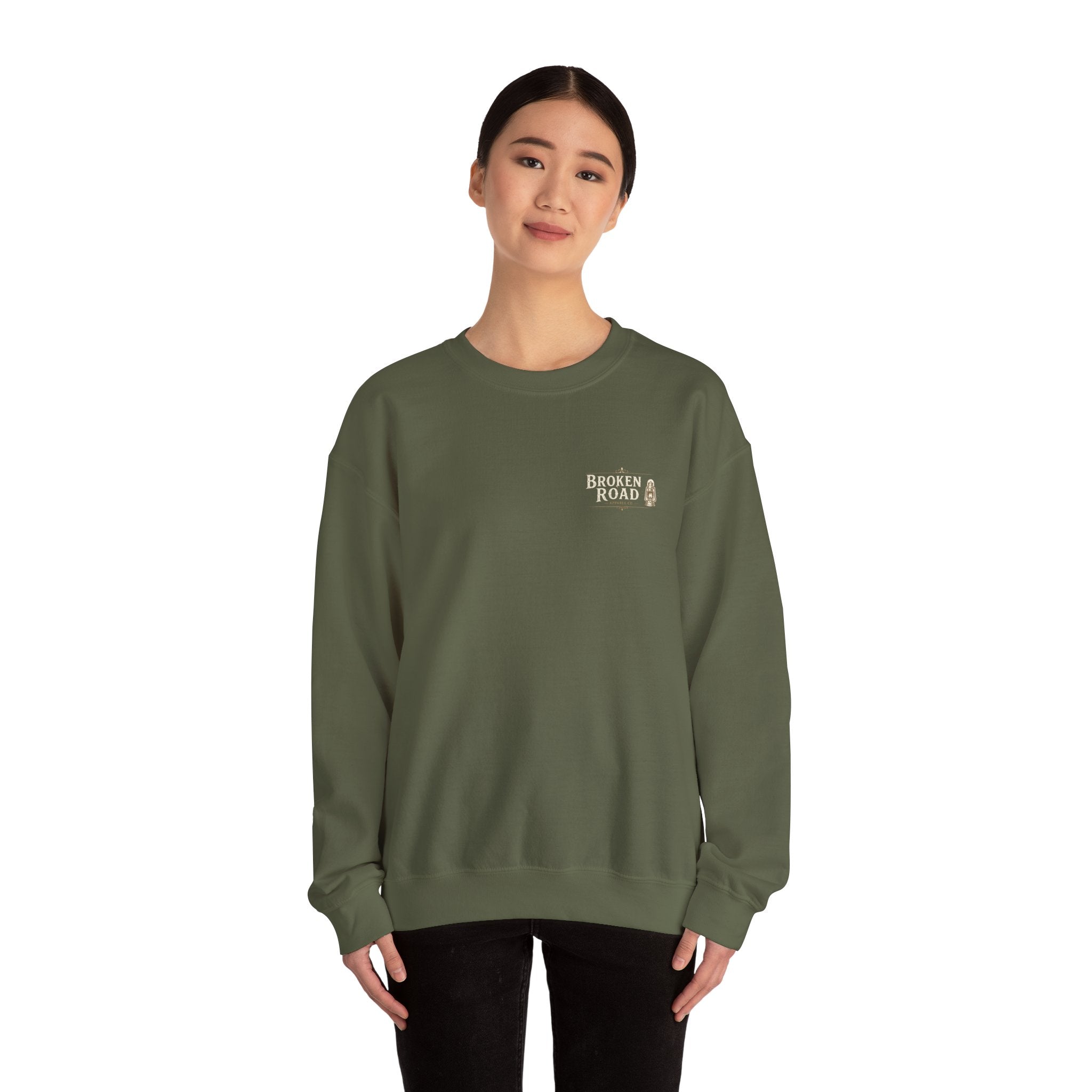 The Last Streetlight™ | Heavy Blend Crewneck Sweatshirt | Broken Road Apparel Co.