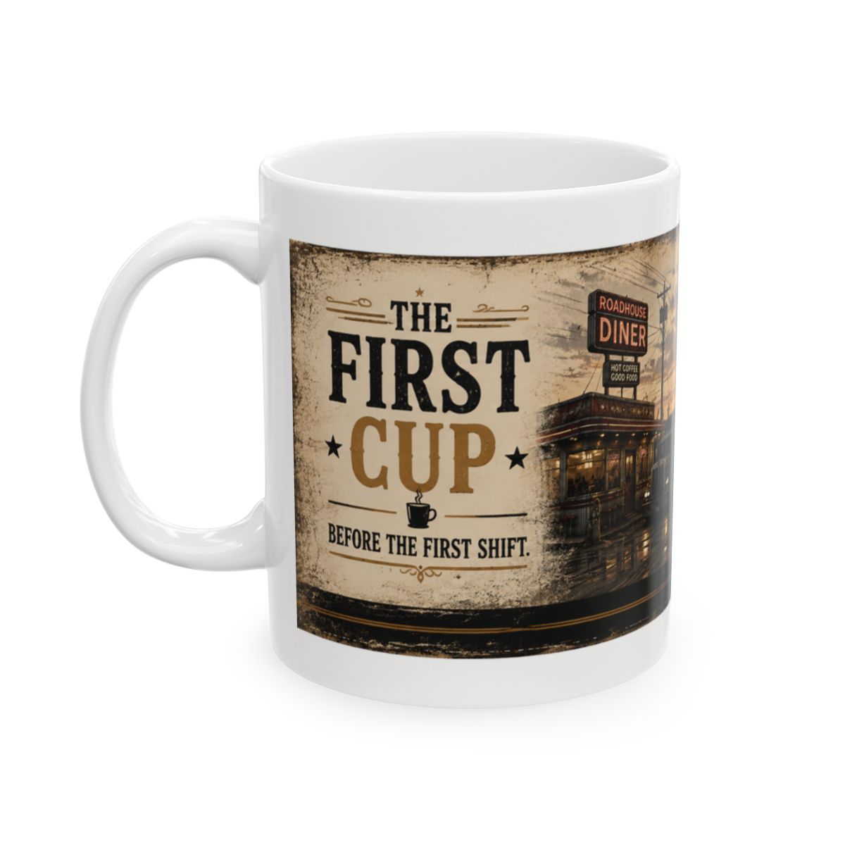 The First Cup – Broken Road Ceramic Mug 11oz
